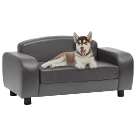 Dog Sofa Gray 31.5"x19.7"x15.7" Faux Leather Dog Sofa Gray 31.5"x19.7"x15.7" Faux Leather