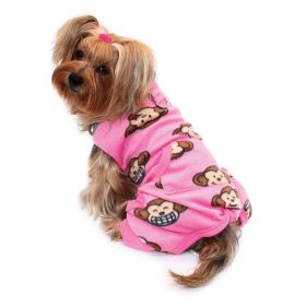 Silly Monkey Front Sleeveless Fleec Pajamas (Color: Green, size: XL)