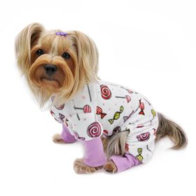 Ultra Soft Plush Minky Sweet Candies Pajamas (Color: Blue, size: XL)