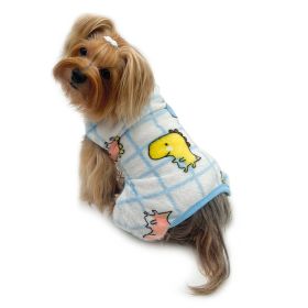 Ultra Plush Colorful Dinosaurs Front Sleeveless Pajamas (Color: gray, size: XL)
