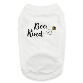 Bee Kind Dog Shirt (Color: White, size: small)