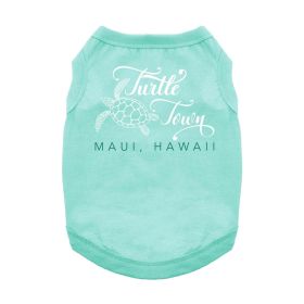 Turtle Town Maui, HI Dog Shirt (Color: Teal, size: small)