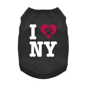 I Love New York Dog Shirt (Color: Jet Black, size: medium)